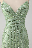 Sparkly Green Bodycon Sequins Lace Up Short Homecoming Dress