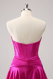 Fuchsia A-Line Sweetheart Corset Short Homecoming Dress