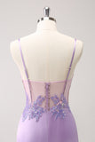 Sparkly Purple Corset Sequin Tight Short Homecoming Dress