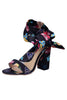 Load image into Gallery viewer, Apricot Colorful Chunky High Heels Sandals with Ribbon