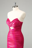 Fuchsia Bodycon Sweetheart Keyhole Short Homecoming Dress