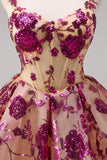White A-Line Corset Short Floral Cocktail Dress with Sequins
