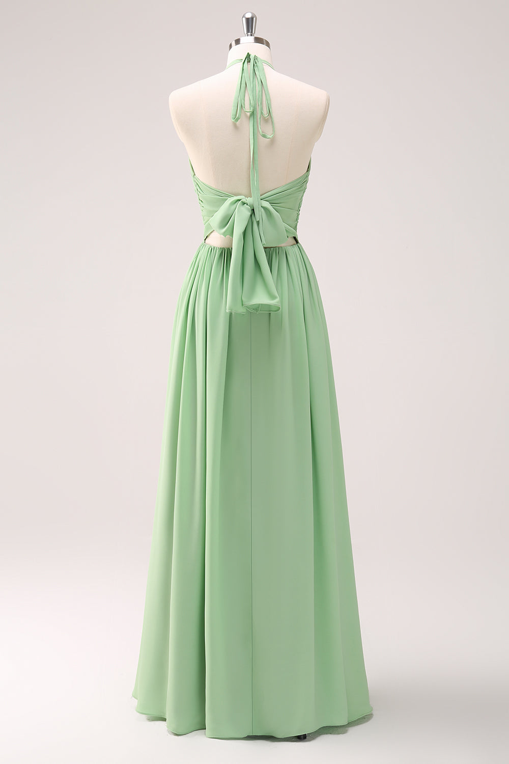 Zapaka Women Light Green Bridesmaid Dress Halter Backless Long Wedding Guest Dress Zapaka CA Zapaka Women Light Green Bridesmaid Dress Halter Backless Long Wedding Guest Dress Zapaka CA