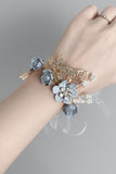 Sophisticated Blue Wrist Corsage with Rhinestone