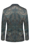 Dark Blue Jacquard Shawl Lapel Men's Prom Blazer