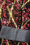 Sparkly Red Sequins Shawl Lapel Men's Party Blazer