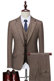 Brown 3 Pieces Men's Suit Slim Fit Groomsmen Suit