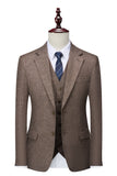 Brown 3 Pieces Men's Suit Slim Fit Groomsmen Suit