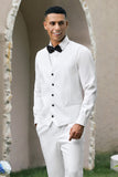 White Shawl Lapel One Button 3 Piece Men's Prom Suits