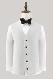 White Shawl Lapel 3 Piece One Button Men's Prom Suits