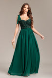 Sparkly Green Sequins Long Prom Dress With Slit