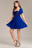 Sparkly Royal Blue Sequins Short Homecoming Dress