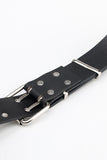 Boho Black Vintage Rivet Wide Leather Belt