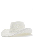 Apricot Knitting Western Cowboy Hat Straw Hat Hollow Out Sunhat