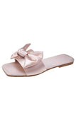 Women's Pink Slippers with Bowknot