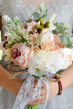 Blush Wedding Handing Flowers