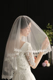 Elegant White Floral Lace Bridal Veil