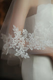 White Classic Two Tier Bridal Veil