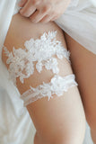 Bridal Lace Garter Set with Embroidery