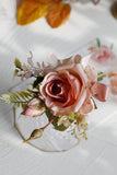 Elegant Blush Prom Wrist Corsage and Men‘s Boutonniere For Wedding Party