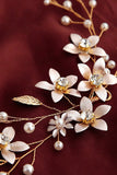 Pearl Hair Vine Gold Crystal Flower Bridal Hair Accessories