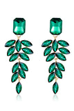 Dark Green Teardrop Crystal Earrings