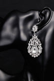 White Crystal Bridal Wedding Earrings