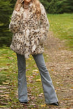 Leopard Print Maxi Shearling Coat with Belt