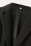 Black Notched Lapel Single Breasted Women Blazer