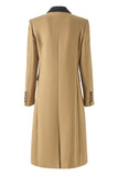 Camel Peak Lapel Long Women Coat