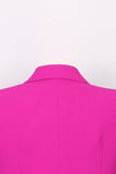 Fuchsia One Button Peak Lapel Women Suits