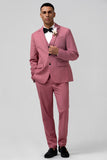 Notched Lapel Coral Single Breasted 3 Piece Men's Prom Suits