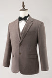 Brown Notched Lapel 3 Piece Single Breasted Men's Prom Suits