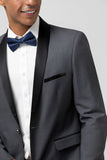 Grey Shawl Laper One Button 2 Pieces Men's Wedding Suits