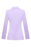 Lilac Notched Lapel Slim Fitted Women's Blazer