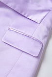 Lilac Notched Lapel Slim Fitted Women's Blazer