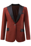 Rust Peak Lapel One Button Women Blazer