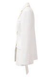 White Long Sleeves Asymmetric Blazer