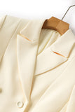 Apricot Peak Lapel Double Breasted Blazer