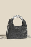 Glitter Black Bucket Bag with Chains