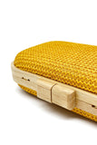 Yellow Handmade Wooden Clutch Bag