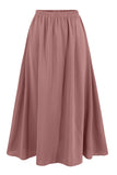 Dusty Rose A-Line Tiered Chiffon Long Party Dress with Long Sleeves