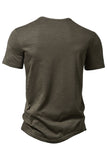 Khaki Regular Fit Crewneck Men's Polo Shirt with Button