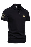 Green Short Sleeves Solid Stretch Cotton Men's Polo Shirt