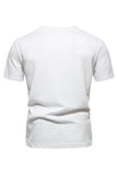 White Knit Cotton Crewneck Short Sleeves Men's Shirt