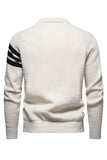 Grey Men's Round Neck Slim Fit Pullover Sweater