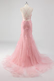 Green Mermaid Corset 3D Flowers Plus Size Long Prom Dress with Lace Up Back