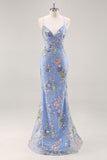 Pink Mermaid Sequins Floral Plus Size Long Prom Dress with Lace Up Back