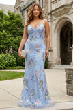 Pink Mermaid Sequins Floral Plus Size Long Prom Dress with Lace Up Back