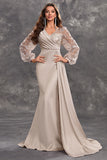 Navy Mermaid Sequins Long Sleeves Choir Dress with Side Cape